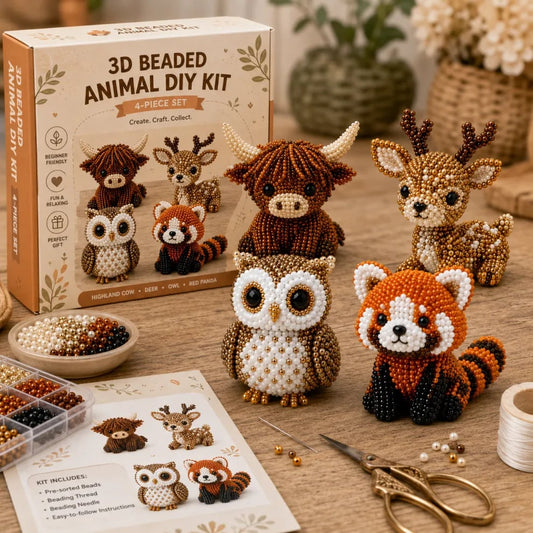 🎨 JETZT 50% RABATT! ✨ Kleines 3D-Bastelset für süße Perlentiere – Entspannung, Kreativität & das perfekte Geschenk 🐶🧵🎁