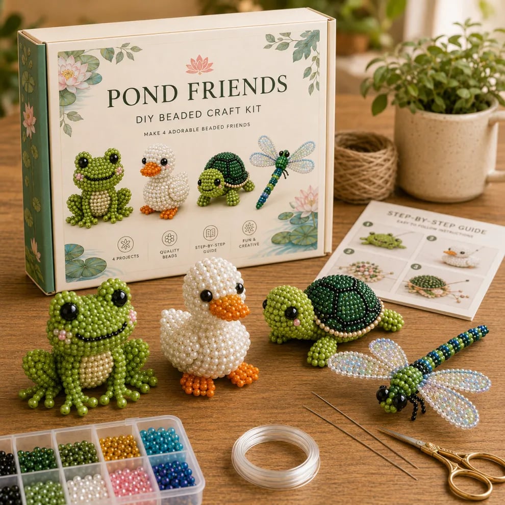 🎨 JETZT 50% RABATT! ✨ Kleines 3D-Bastelset für süße Perlentiere – Entspannung, Kreativität & das perfekte Geschenk 🐶🧵🎁