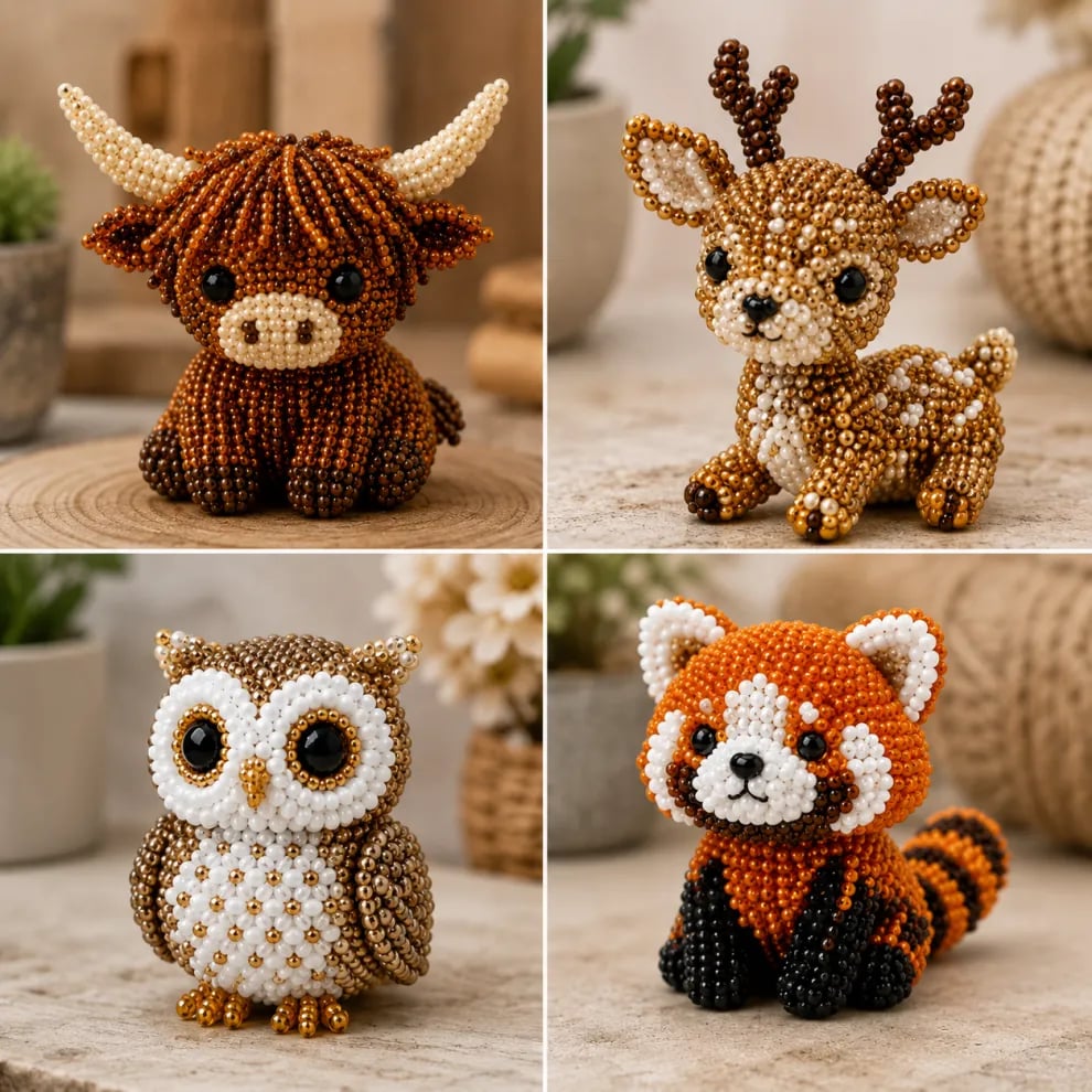 🎨 JETZT 50% RABATT! ✨ Kleines 3D-Bastelset für süße Perlentiere – Entspannung, Kreativität & das perfekte Geschenk 🐶🧵🎁