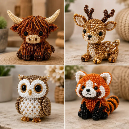 🎨 JETZT 50% RABATT! ✨ Kleines 3D-Bastelset für süße Perlentiere – Entspannung, Kreativität & das perfekte Geschenk 🐶🧵🎁