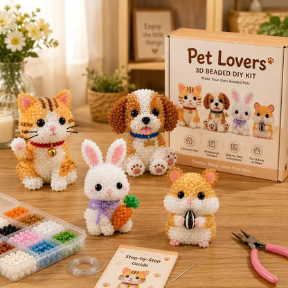 🎨 JETZT 50% RABATT! ✨ Kleines 3D-Bastelset für süße Perlentiere – Entspannung, Kreativität & das perfekte Geschenk 🐶🧵🎁
