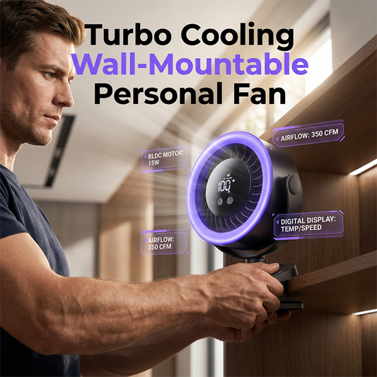 🌬️ USB-Wandventilator mit Digitalanzeige und starker Klemme 💤 Extrem leise Kühlung für die Nacht, omnidirektional schwenkbar. Heute 50 % reduziert!