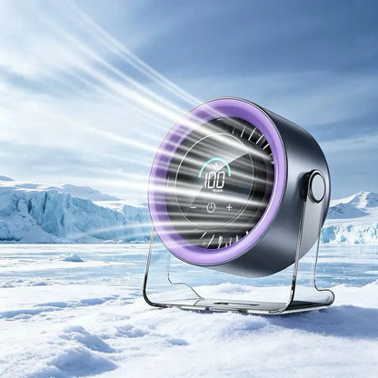 ❄️ Hochgeschwindigkeits-Tischventilator mit TEC-Kühlung – Sofortige thermoelektrische Kühlung | Einstellbare Geschwindigkeiten | Tragbares Design 🌬️