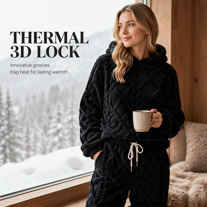 💥 HALF PRICE — HOT SALE! 🍂 3D Embossed Geometric Plush Loungewear Set – Thermal 3D Lock, Cloud-Like Fit ☁️ Warm & Luxurious for Home, Leisure & Dates 🏠 Stay Cozy All Winter 🔥