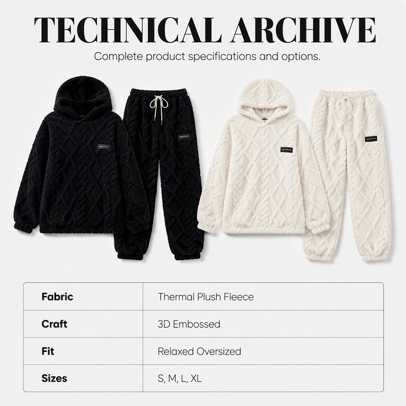 💥 HALF PRICE — HOT SALE! 🍂 3D Embossed Geometric Plush Loungewear Set – Thermal 3D Lock, Cloud-Like Fit ☁️ Warm & Luxurious for Home, Leisure & Dates 🏠 Stay Cozy All Winter 🔥