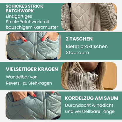 ✨ 50% RABATT! Gestrickte Patchwork-Pufferjacke für Damen ❄️