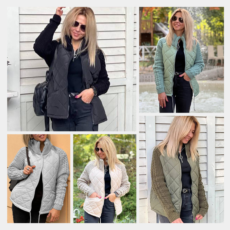 ✨ 50% RABATT! Gestrickte Patchwork-Pufferjacke für Damen ❄️