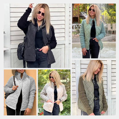 ✨ 50% RABATT! Gestrickte Patchwork-Pufferjacke für Damen ❄️