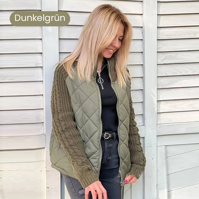 ✨ 50% RABATT! Gestrickte Patchwork-Pufferjacke für Damen ❄️