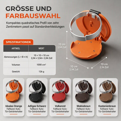 📢📢 !!⏰Multifunktionaler klappbarer Autotür-Becherhalter, Aufbewahrungsregal für Getränke und Wasserflaschen mit großem Durchmesser