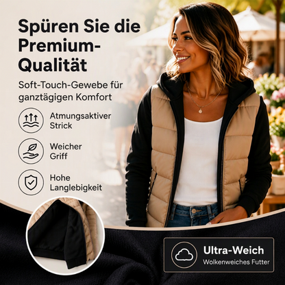 📢🎉Ausverkauf! Unter Selbstkostenpreis🛍️✨Damen Farbblock gesteppte Kapuzenjacke