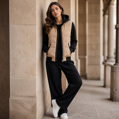 📢🎉Ausverkauf! Unter Selbstkostenpreis🛍️✨Damen Farbblock gesteppte Kapuzenjacke