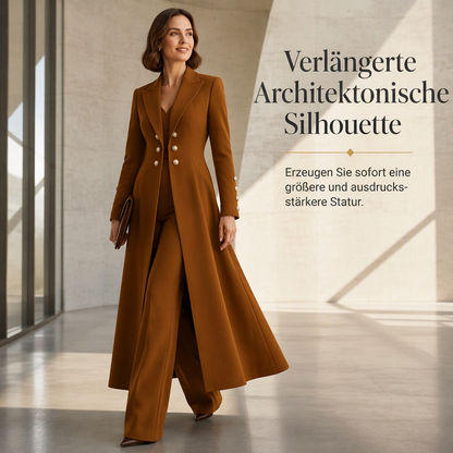 📢🎉🛍️✨Elegantes herbstliches 2-Teiler-Outfit für Damen mit Retro-Langmantel und schlichter Hose