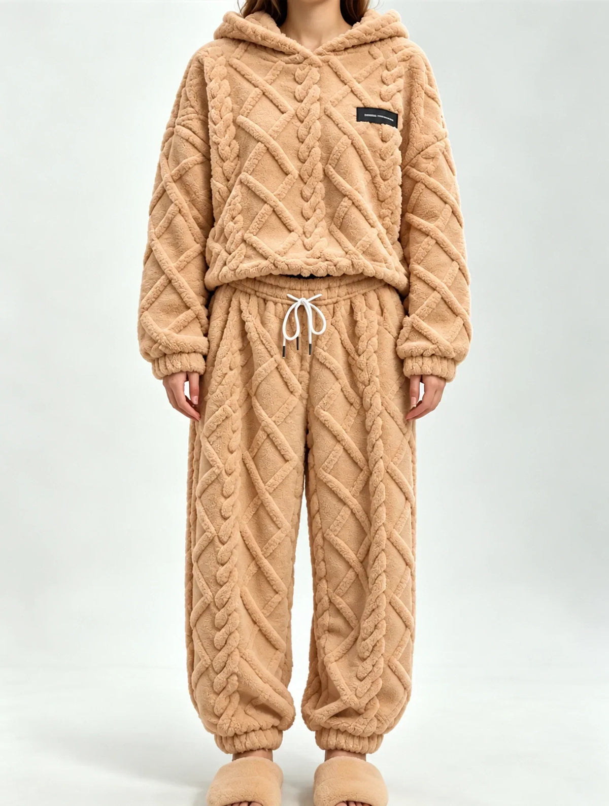 💥 HALF PRICE — HOT SALE! 🍂 3D Embossed Geometric Plush Loungewear Set – Thermal 3D Lock, Cloud-Like Fit ☁️ Warm & Luxurious for Home, Leisure & Dates 🏠 Stay Cozy All Winter 🔥