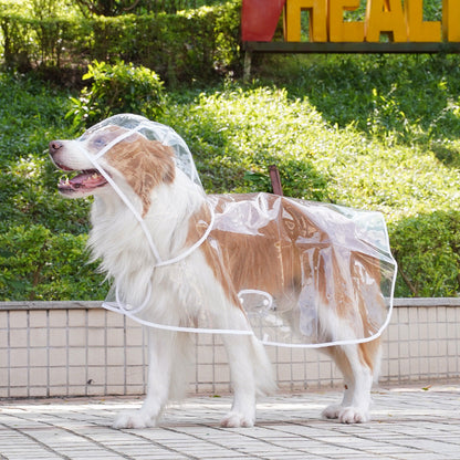 🐾🌧️Zuverlässiger Schutz vor Regen und Nässe: Der transparente Hunde-Regenmantel